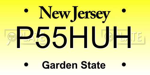 P55HUH New Jersey License Plate