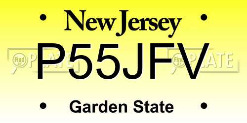 P55JFV New Jersey License Plate