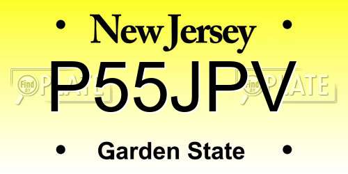 P55JPV New Jersey License Plate