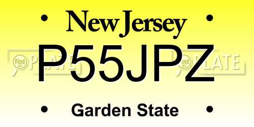 P55JPZ New Jersey License Plate