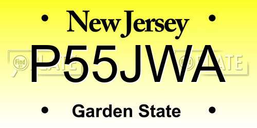 P55JWA New Jersey License Plate