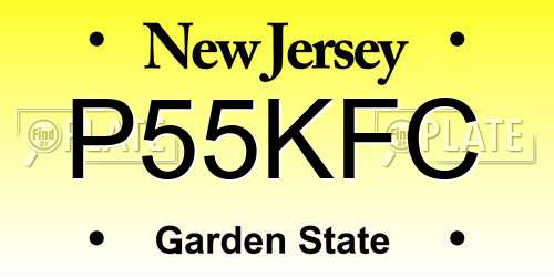 P55KFC New Jersey License Plate