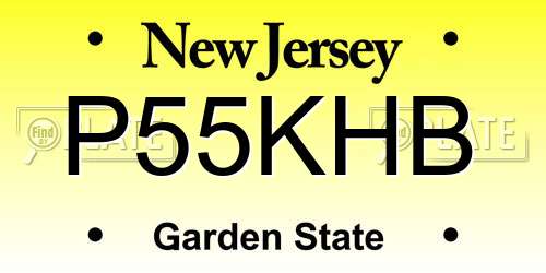 P55KHB New Jersey License Plate
