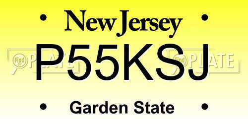 P55KSJ New Jersey License Plate