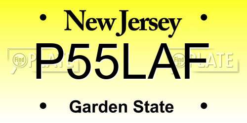 P55LAF New Jersey License Plate