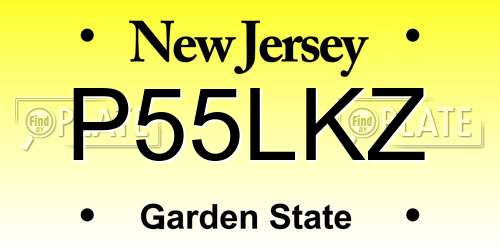 P55LKZ New Jersey License Plate