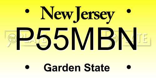 P55MBN New Jersey License Plate