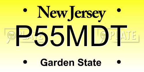 P55MDT New Jersey License Plate