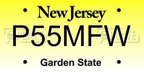 P55MFW New Jersey License Plate