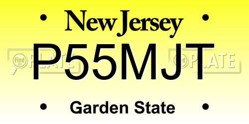 P55MJT New Jersey License Plate