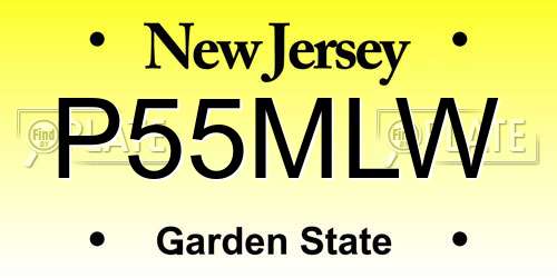 P55MLW New Jersey License Plate
