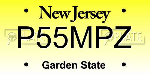 P55MPZ New Jersey License Plate