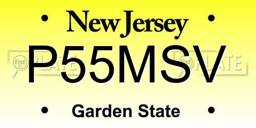 P55MSV New Jersey License Plate