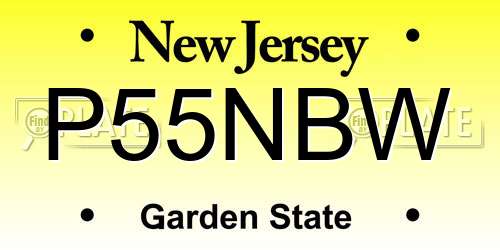 P55NBW New Jersey License Plate