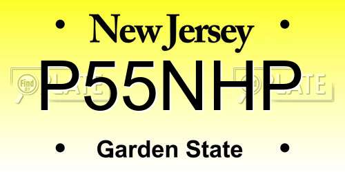 P55NHP New Jersey License Plate