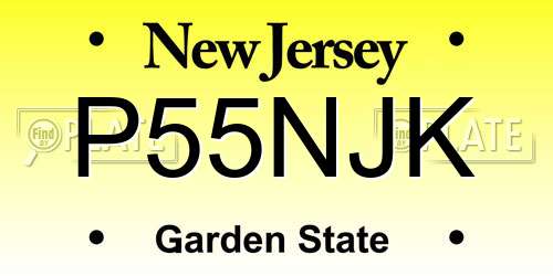 P55NJK New Jersey License Plate