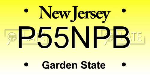 P55NPB New Jersey License Plate