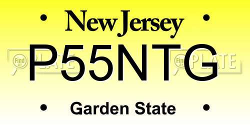 P55NTG New Jersey License Plate