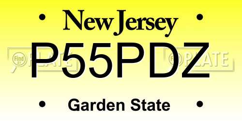 P55PDZ New Jersey License Plate