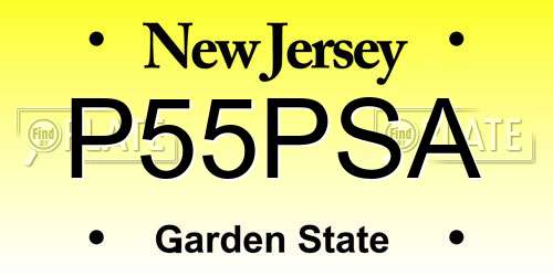 P55PSA New Jersey License Plate