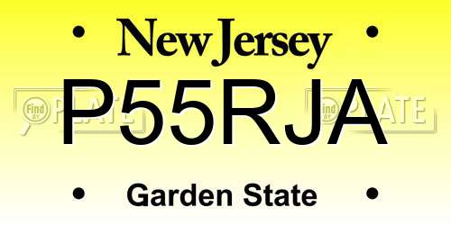 P55RJA New Jersey License Plate