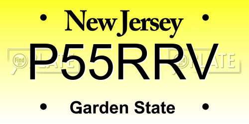 P55RRV New Jersey License Plate