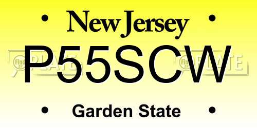 P55SCW New Jersey License Plate