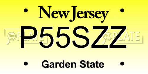 P55SZZ New Jersey License Plate