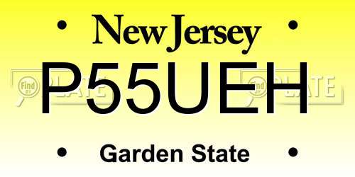 P55UEH New Jersey License Plate