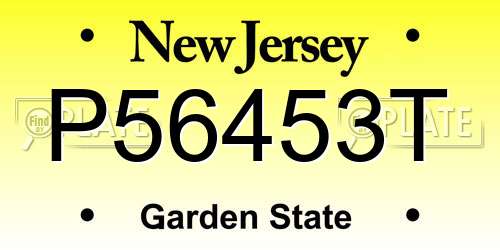 P56453T New Jersey License Plate