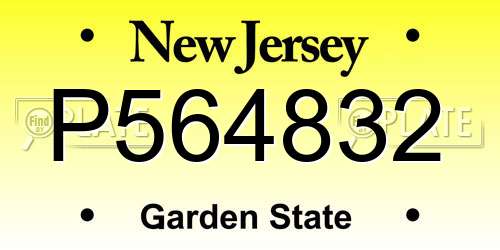 P564832 New Jersey License Plate