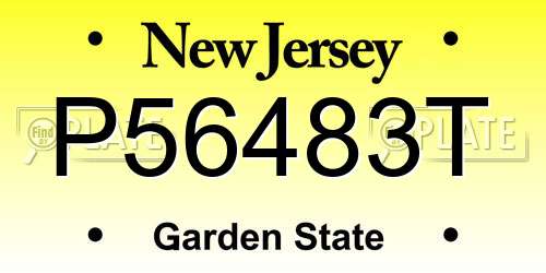 P56483T New Jersey License Plate