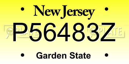 P56483Z New Jersey License Plate