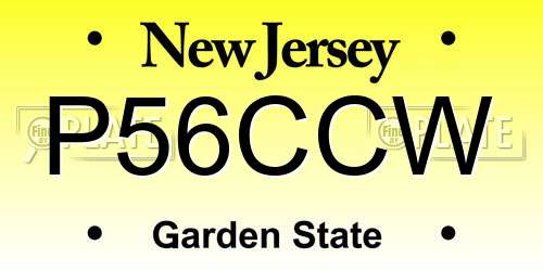 P56CCW New Jersey License Plate