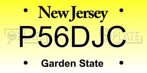 P56DJC New Jersey License Plate