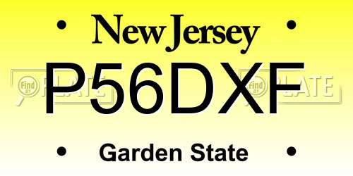 P56DXF New Jersey License Plate