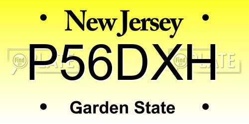 P56DXH New Jersey License Plate