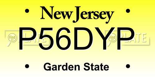 P56DYP New Jersey License Plate