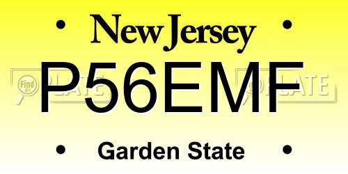 P56EMF New Jersey License Plate