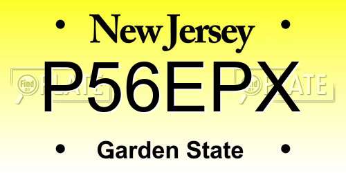 P56EPX New Jersey License Plate