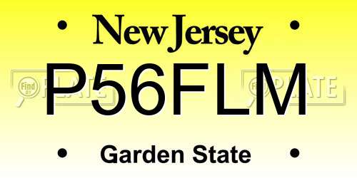 P56FLM New Jersey License Plate