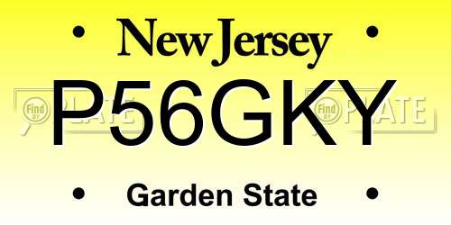 P56GKY New Jersey License Plate