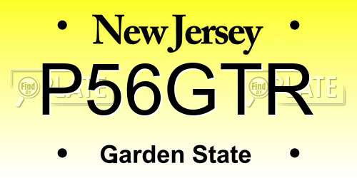 P56GTR New Jersey License Plate