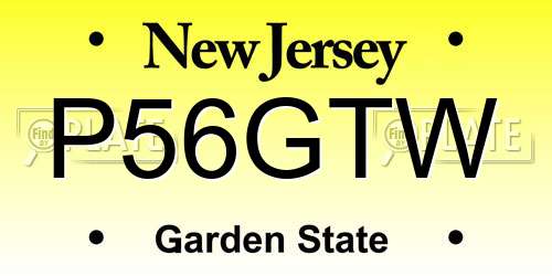 P56GTW New Jersey License Plate