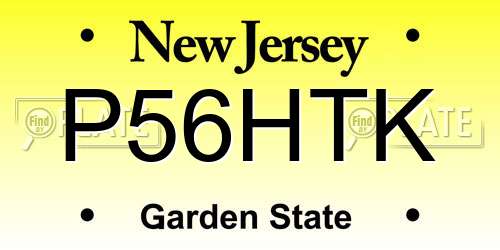 P56HTK New Jersey License Plate
