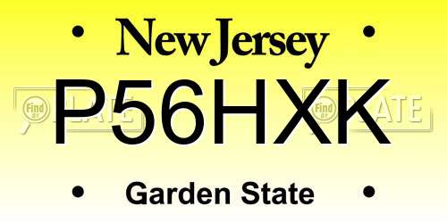 P56HXK New Jersey License Plate