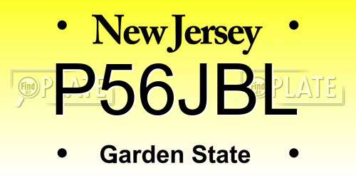 P56JBL New Jersey License Plate