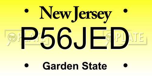 P56JED New Jersey License Plate