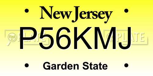 P56KMJ New Jersey License Plate