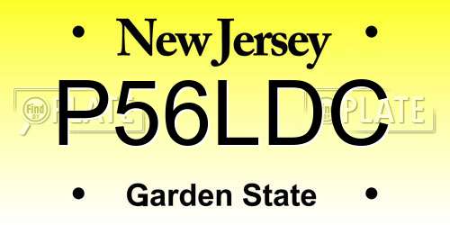 P56LDC New Jersey License Plate